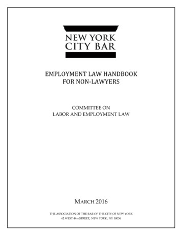EMPLOYMENT LAW HANDBOOK FOR NON-LAWYERS
