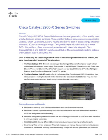 Cisco Catalyst 2960-X Series Switches Product Bulletin