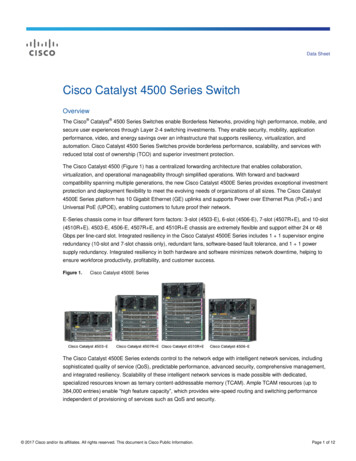 Cisco Catalyst 4500 Series Switch Data Sheet