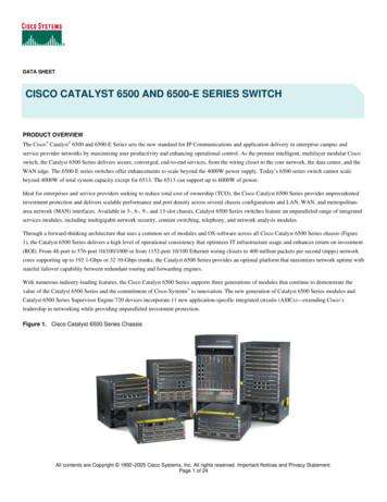 CISCO CATALYST 6500 AND 6500-E SERIES SWITCH