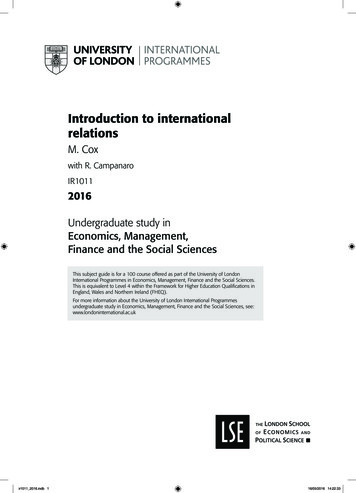 Introduction To International Relations - Hse.ru