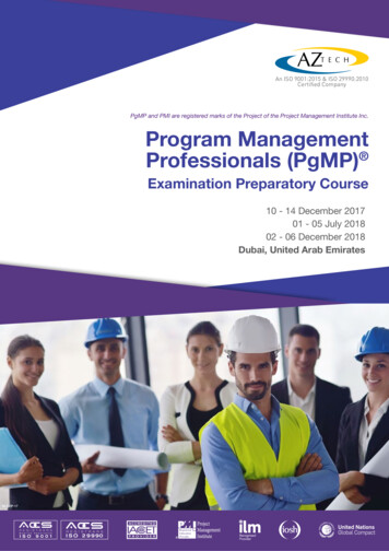 PgMP And PMI Are Registered Marks Of The Project Of The .