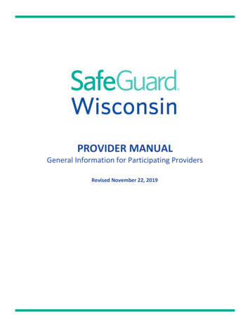PROVIDER MANUAL - SafeGuard Wisconsin