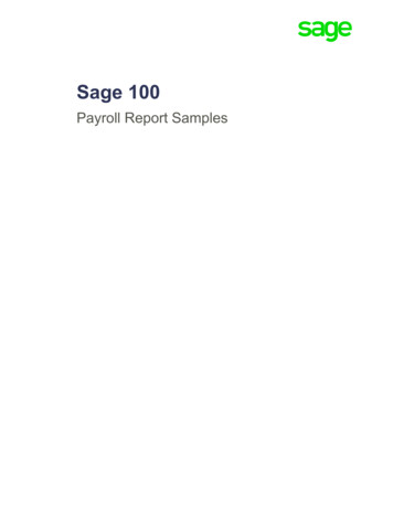 Sage 100 Payroll Report Samples