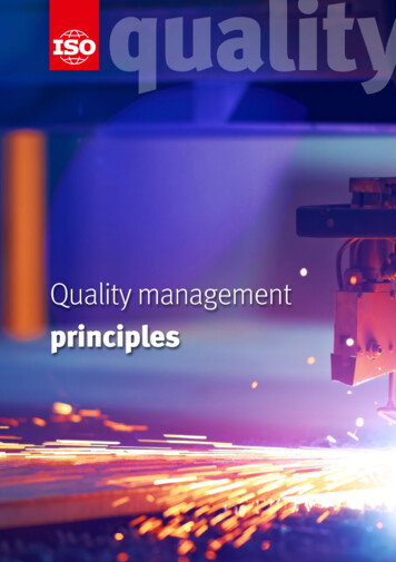 Quality Management Principles - ISO
