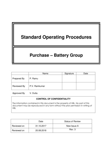 Standard Operating Procedures - HBL