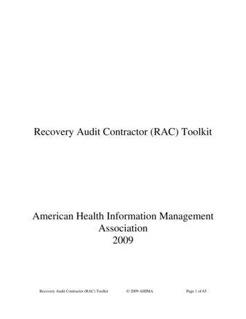 Recovery Audit Contractor (RAC) Toolkit