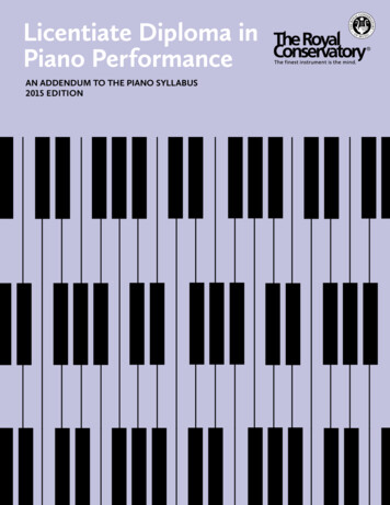 Licentiate Diploma In Piano Performance