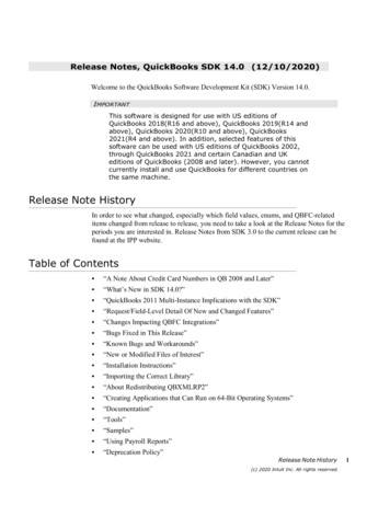 QuickBooks SDK Release Notes - Intuit