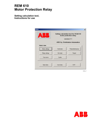 REM 610 Motor Protection Relay - ABB