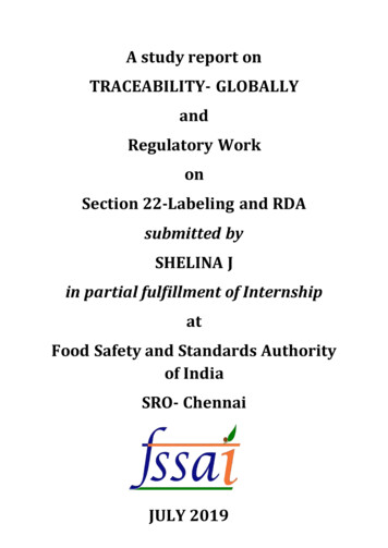 A Study Report On TRACEABILITY- GLOBALLY And On