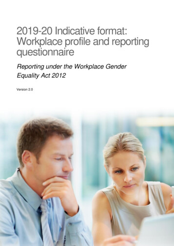 2019-20 Indicative Format: Workplace Profile And Reporting .