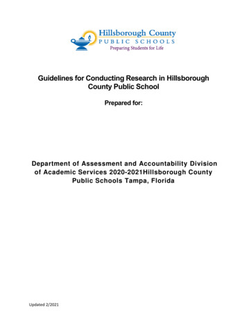 Guidelines For Conducting Research In Hillsborough County .