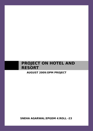PROJECT ON HOTEL AND RESORT