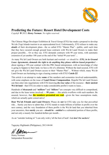 Predicting The Future: Resort Hotel Development Costs
