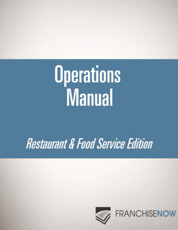  2014 FranchiseNow Confidential Restaurant Operations .