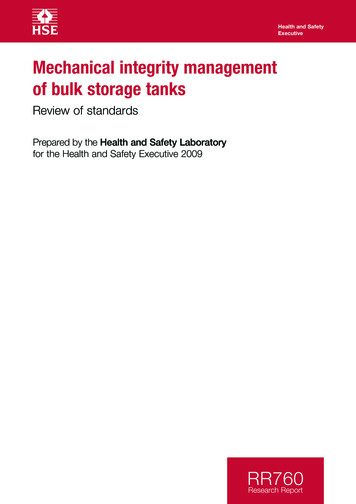 Mechanical Integrity Management Of Bulk Storage Tanks