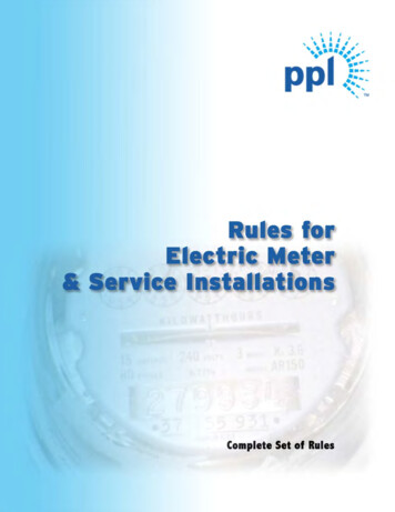 RULES FOR ELECTRIC METER
