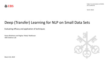 Deep (Transfer) Learning For NLP On Small Data Sets