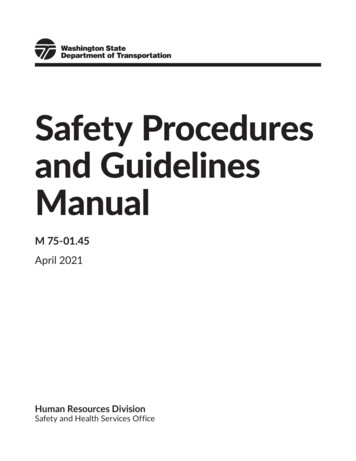 Safety Procedures And Guidelines Manual M 75-01