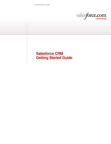Salesforce CRM Getting Started Guide - Third Sector IT