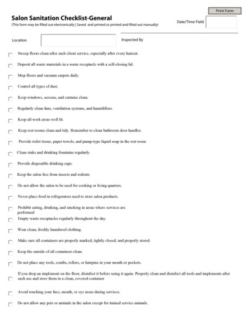 Salon Sanitation Checklist-General