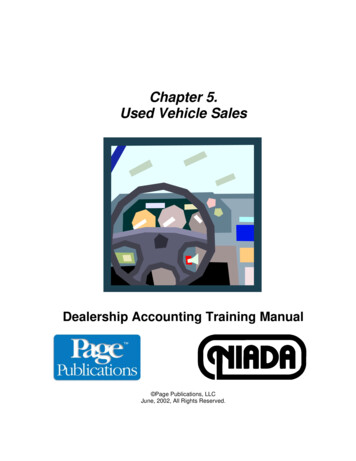 Chapter 5. Used Vehicle Sales - NIADA