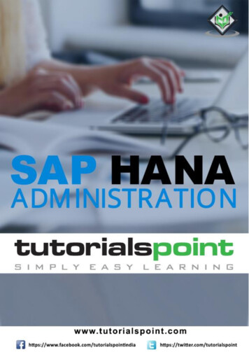 SAP HANA Admin - Tutorialspoint