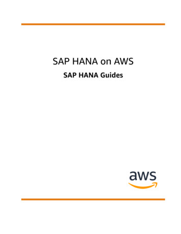 SAP HANA On AWS - SAP HANA Guides