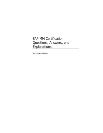 SAP MM Certification Questions, Answers, And Explanations