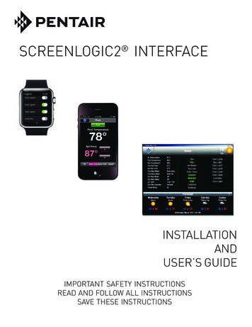 ScreenLogic2 Interface Installation And User's Guide - English