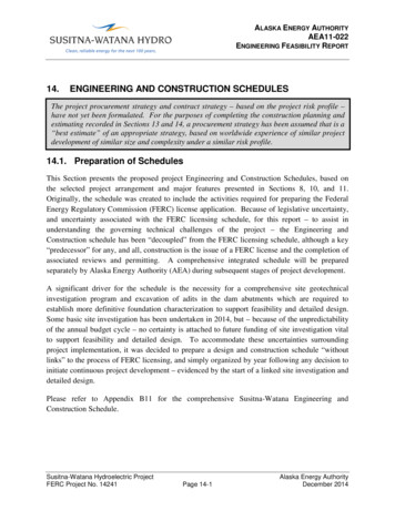 14. ENGINEERING AND CONSTRUCTION SCHEDULES 14.1 .