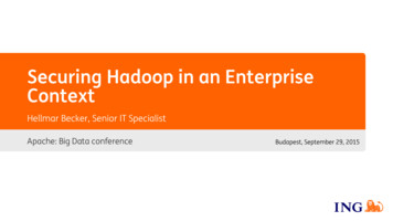 Securing Hadoop In An Enterprise Context