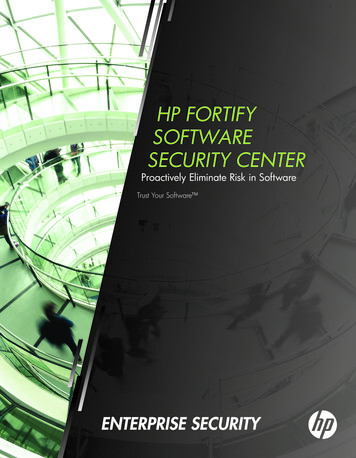 HP FortiFy SoFtware Security Center