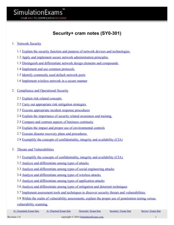 Security Cram Notes (SY0-301) - Simulation Exams
