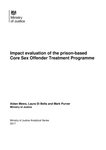 Impact Evaluation Of The Prison-based Core Sex Offender .