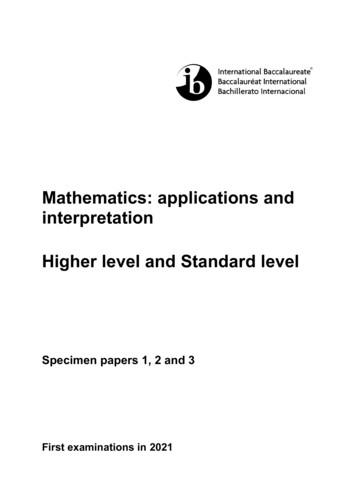 Mathematics: Applications And . - IB Documents