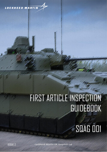 FIRST ARTICLE INSPECTION GUIDEBOOK SQAG 001
