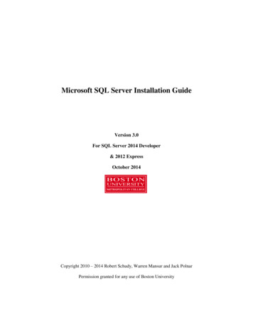 SQL Server 2014 Installation Guide - Bu.edu