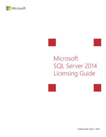 Microsoft SQL Server 2014 Licensing Guide