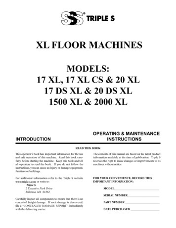 XL FLOOR MACHINES - Triple S