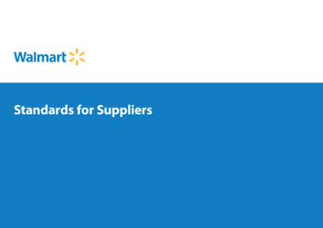 Standards For Suppliers - Walmart