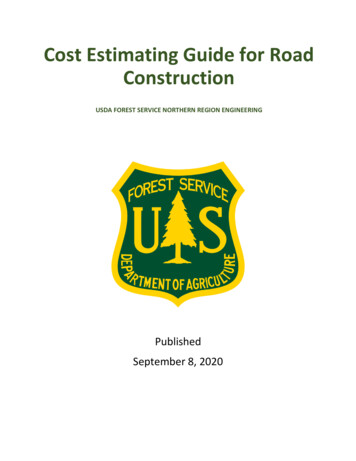 Cost Estimating Guide For Road Construction
