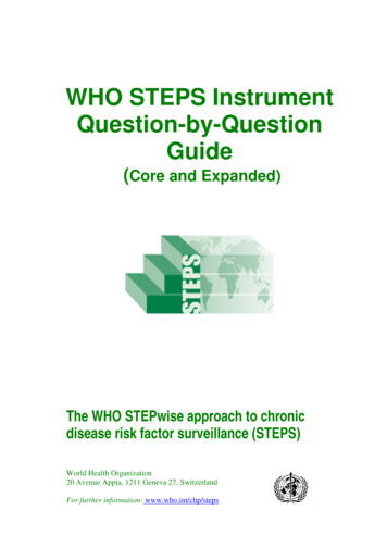 WHO STEPS Instrument Question-by-Question Guide