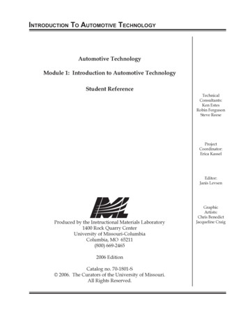 Automotive Technology Module 1: Introduction To Automotive .
