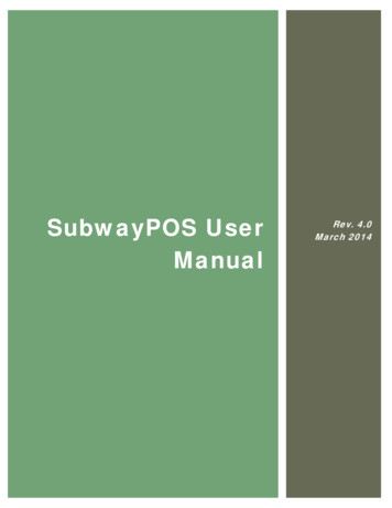SubwayPOS User Manual - Sametch 