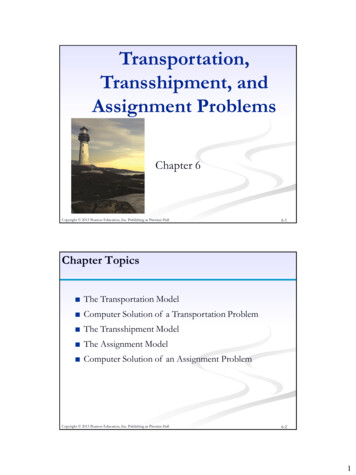 Transportation, Transshipment, And Assignment Problems