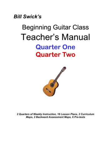 Beginning Guitar Class Teacher’s Manual - Bill Swick