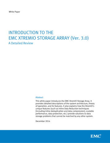INTRODUCTION TO EMC XTREMIO STORAGE ARRAY (Ver. 3.0)