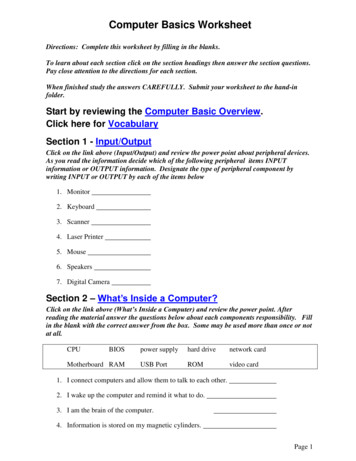 Computer Basics Worksheet - Abawa11.files.wordpress 